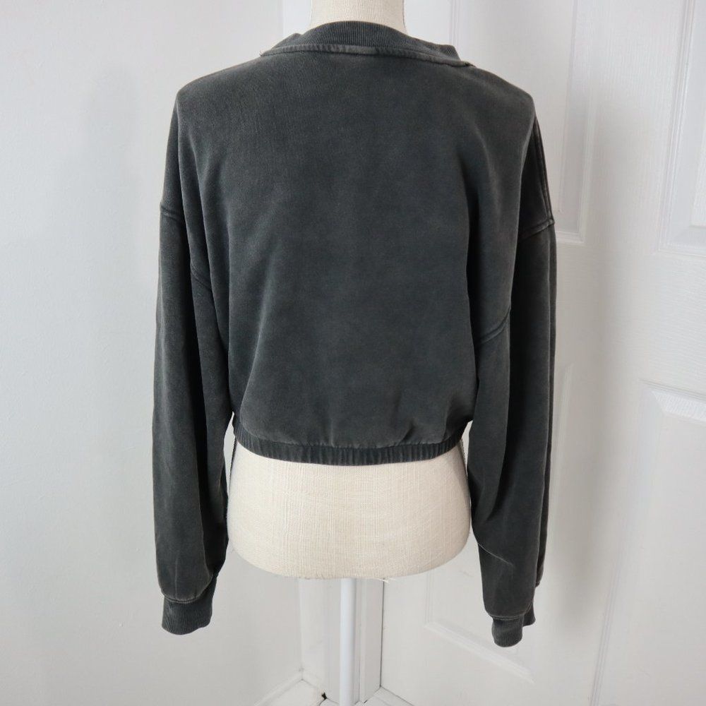 Divided HM Sweatshirt Womens Large Gray Cropped 80s Retro Car Racing Hi Speed - Picture 6 of 14